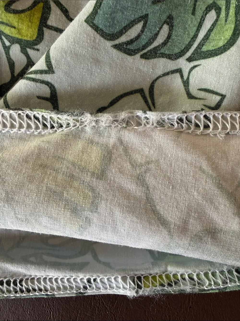 Honolua Surf Co Men's Green Leaf Print Swim Trunk size 31 Surf Sun Fun